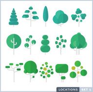 Tree Flat icon set