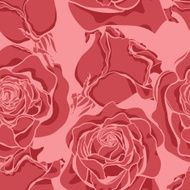 Seamless pattern with stylized roses in pink N2