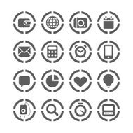 web icons on circles collection N2