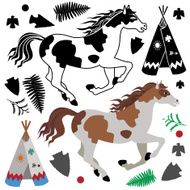 Native American pony and tee pee