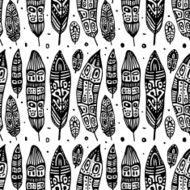 Vintage Feathers Seamless background N23