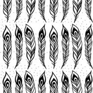 Vintage Feathers Seamless background N24