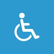 cripple icon white on the blue background