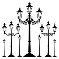 Vector retro street light