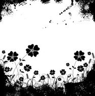 Grunge grass and flower N2