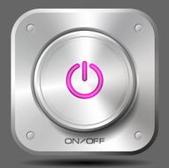 On-Off Metal Button (Magenta)