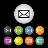 envelope mail button set N2