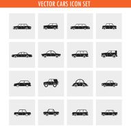 Car icon set in black and white N2