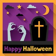 Happy halloween greeting card in flat design style