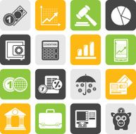 Silhouette Business and finance icons N2