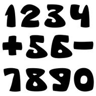 arabic numerals isolated on white background
