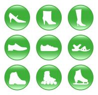 Foot-wear - vector web icons (buttons)