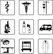 medical symbols and equipment
