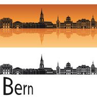 Bern skyline in orange background