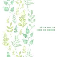 Textile textured spring leaves vertical frame seamless pattern background