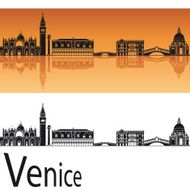 Venice skyline in orange background
