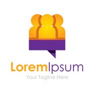 Social group of people bond element icon logo for business N2