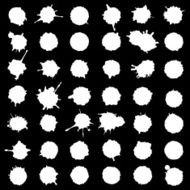 white spots set of 64 items isolated N3