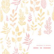 Textile textured fall leaves frame corner pattern background