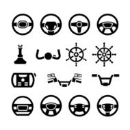 Set icons of steering wheel marine steering helm bicycle handlebar N2
