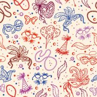 Mardi Gras Sketchs Seamless
