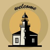 Sticker or label with Lighthouse N2