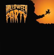 Witch Halloween party background with copy space