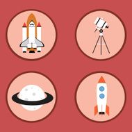Space flat icons
