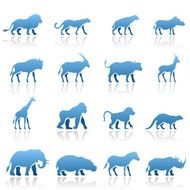African Animals Icon Set N4