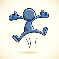 Rubber man is jumping in cartoon character