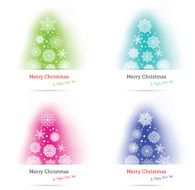 Set of 4 colorful Christmas trees