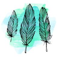 Watercolor feather set N2