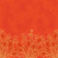 Floral pattern outline tulips