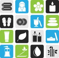 Silhouette Spa objects icons