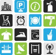 Silhouette Hotel and travel icons