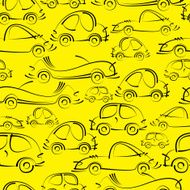 sketch cars seamless pattern
