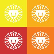 Lion head abstract isolated on a colorful backgrounds vector