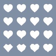 White Heart Symbol Set N2