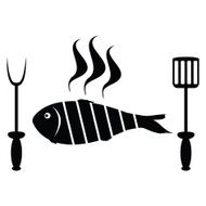 Fish roast on the barbecue grill