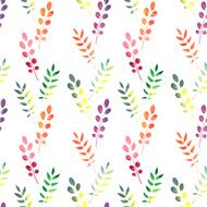 vector seamless watercolor pattern with leaves N2