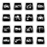 Supergloss Black Icons - Construction Machines