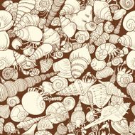 Seamless pattern with seashells N2