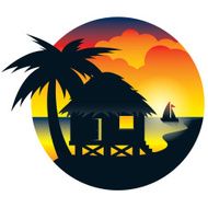 Tropical Hut on the Ocean