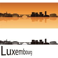Luxembourg skyline in orange background