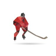 Hockey player abstract isolated on a white backgrounds vector illustration N3