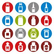 Medical bottles icon set N3