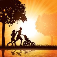 Interracial Family - Joggers in Park Background N2