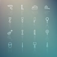 Tools icons on Retina background set 3