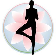 Tree pose with lotus flower