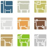 Square Animal Icons N2